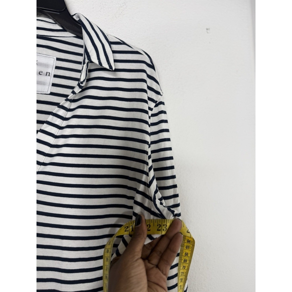 Frank & Eileen Emma Popover Henley Collared Maxi Dress striped large - Picture 6 of 12